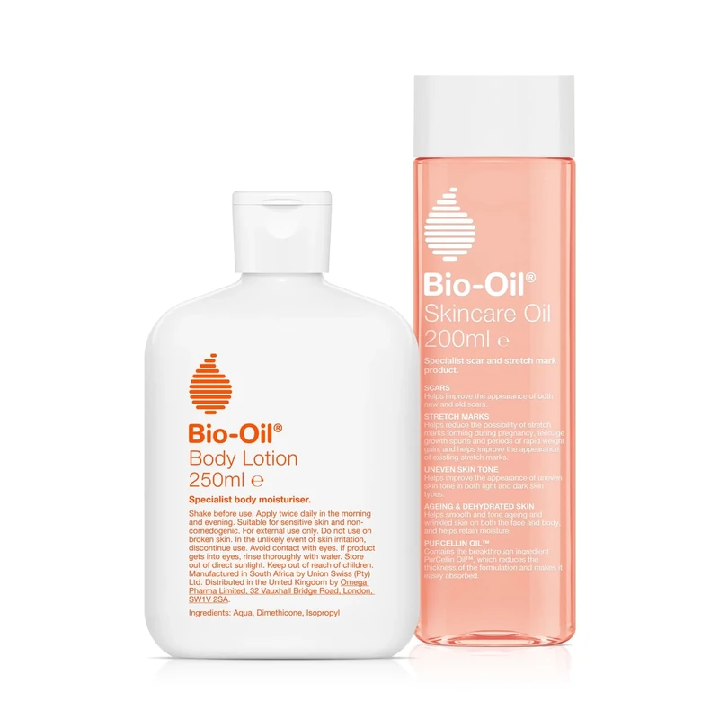 Bio-Oil Skincare Oil - 1 x 200 ml + Bio-Oil Body Lotion 250ml - Ultra-Light Body Moisturiser for Dry Skin