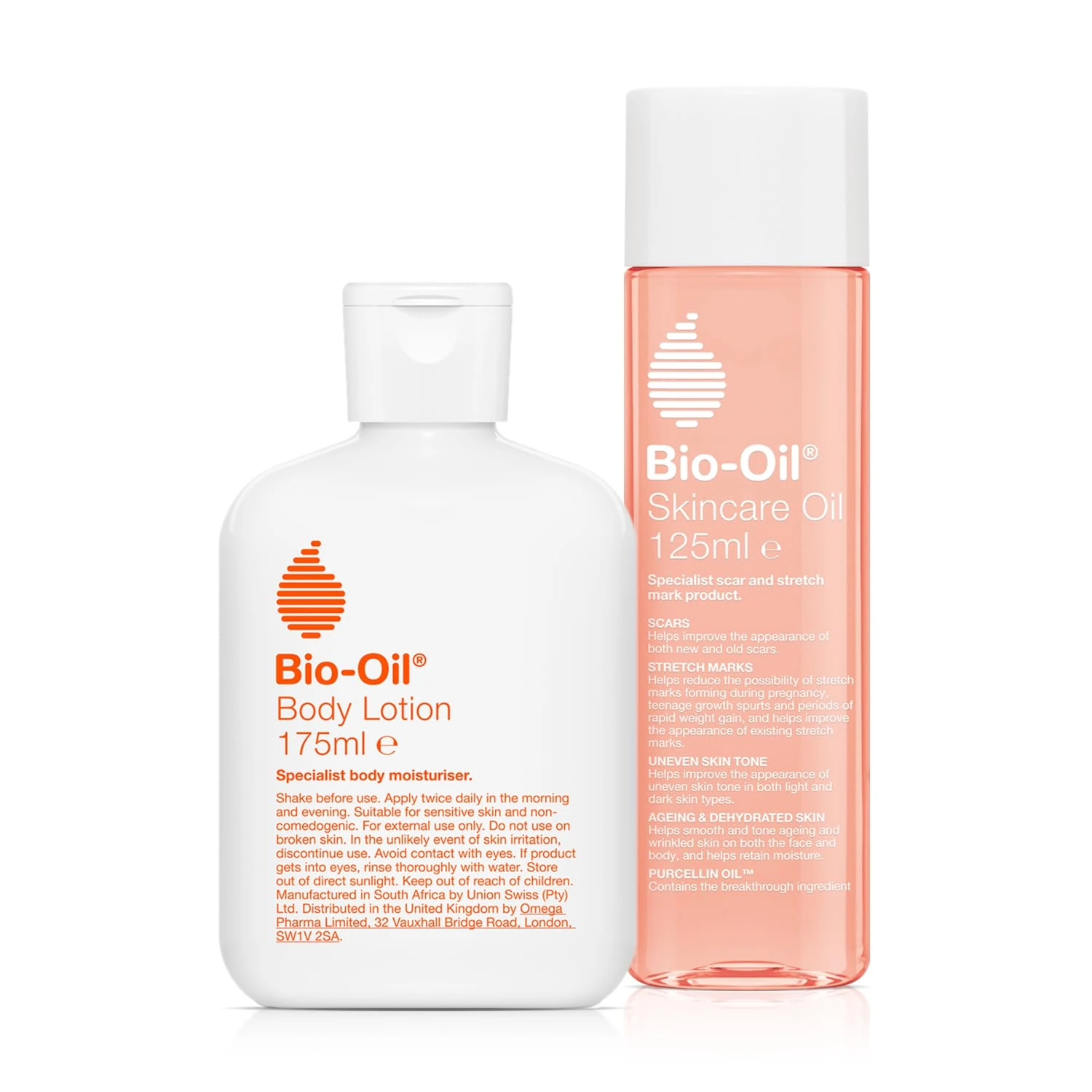 Bio-Oil Skincare Oil - 1 x 125 ml + Bio-Oil Body Lotion 175ml - Ultra-Light Body Moisturiser for Dry Skin