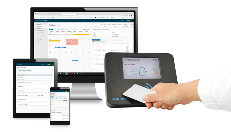 Complete System for Effective Time Tracking with Cards Including Web Interface, Developed in Germany with Support from Germany, IDENTsmart TimeRecording ID800 Starter Kit Basic - Image 1