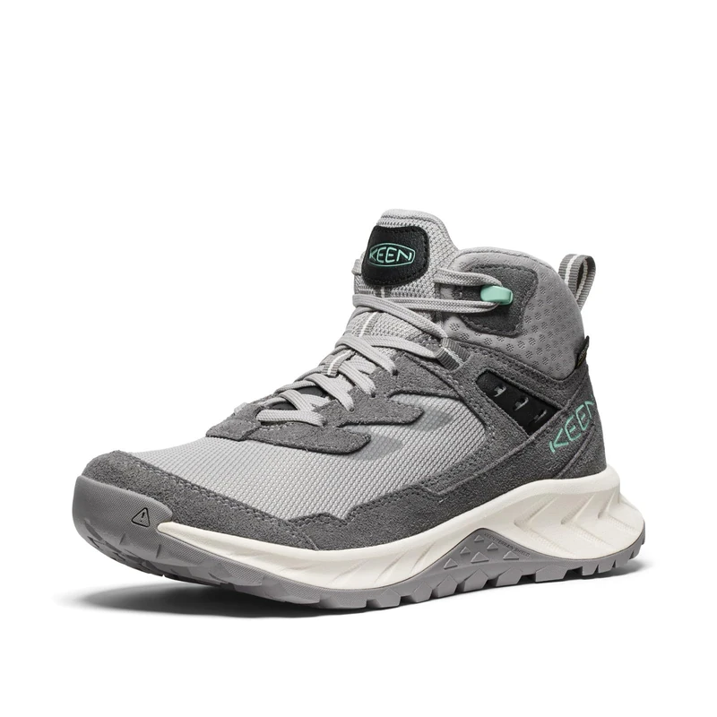 KEEN Women's Hightrail Mid Height Durable Lightweight Breathable Leather Waterproof Hiking Boots, Alloy/Lichen, 4