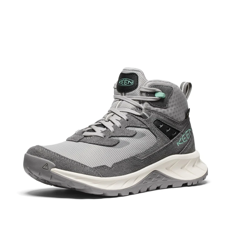 KEEN Women's Hightrail Mid Height Durable Lightweight Breathable Leather Waterproof Hiking Boots, Alloy/Lichen, 2.5