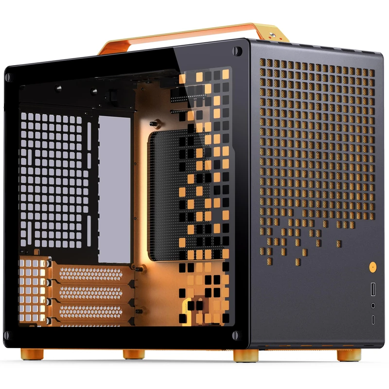 Jonsplus MATX Handle Case Z20 - Black-Orange - Image 1