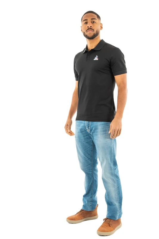 Le Coq Sportif Men's Polo Shirt, Black, S