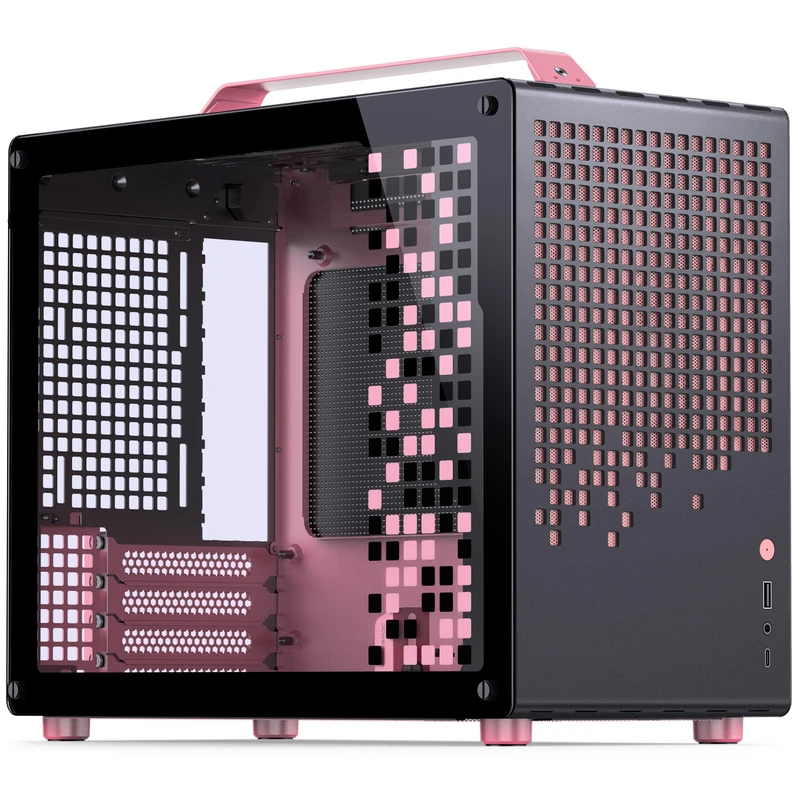 Jonsplus MATX Handle Case Z20 - Black-Pink - Image 1