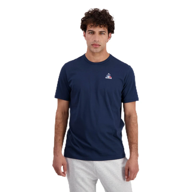 Le Coq Sportif Men's ESS Tee Ss N°1 M T-Shirt, Blue, S, Blue, S