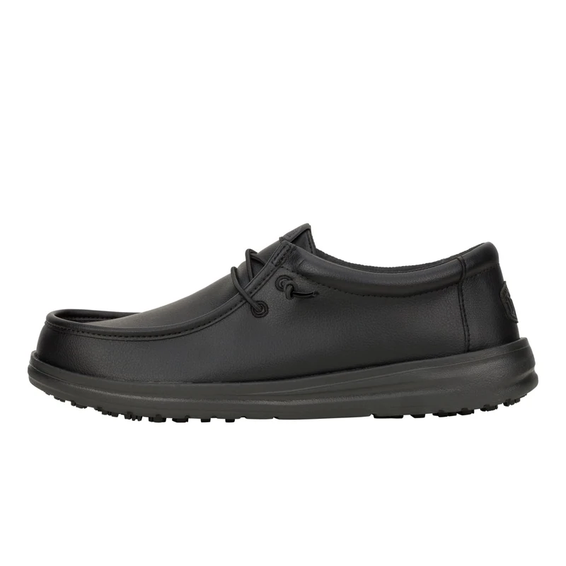 HEYDUDE Wally Work Classic Men's Slip-On Loafer Shoes, Black, 11 UK - Image 1