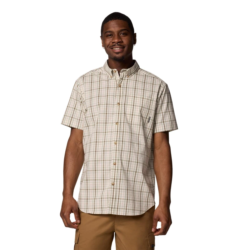 Columbia Men's Rapid Rivers II Short Sleeve Shirt, Safari Multi Gingham, Large