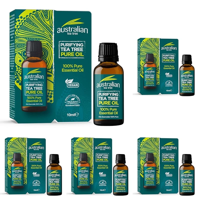 Australian Tea Tree Purifying Pure Oil, Tea Tree, 10 ml (Pack of 5)