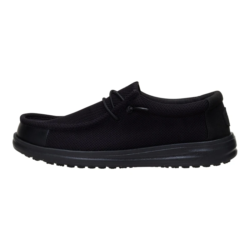 HEYDUDE Wally Work CE, Men's Slip-On Loafer Shoes, Black, 11 UK