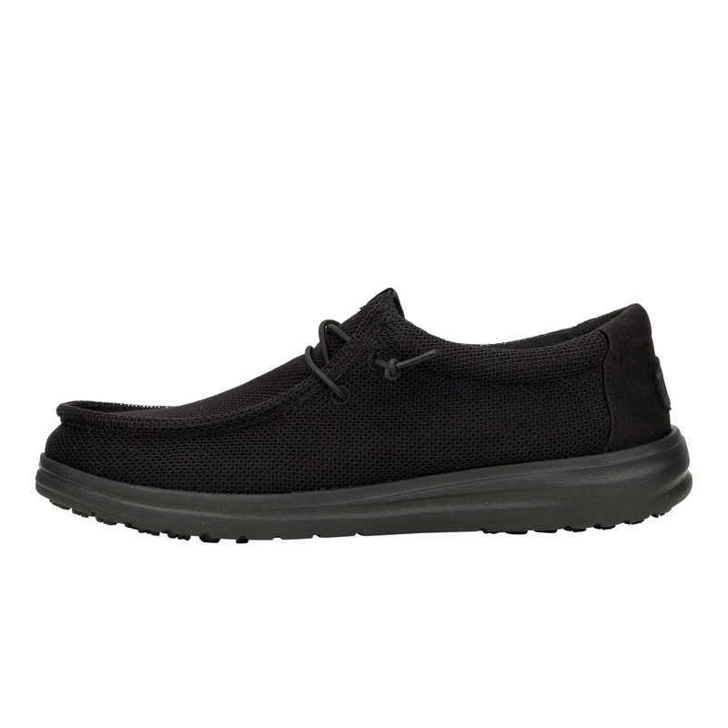HEYDUDE Wally Work Men's Slip-On Loafer Shoes, Black, 8 UK