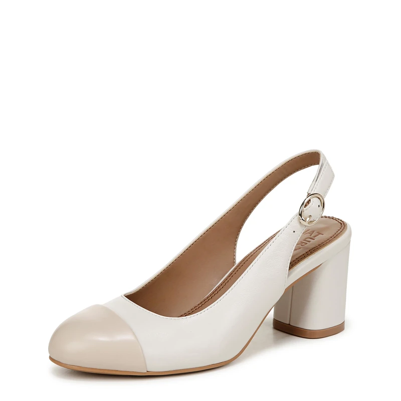 Naturalizer Women's Court Shoes - Sophie Slingback, Warm White Leather, UK 8, Wide Fit