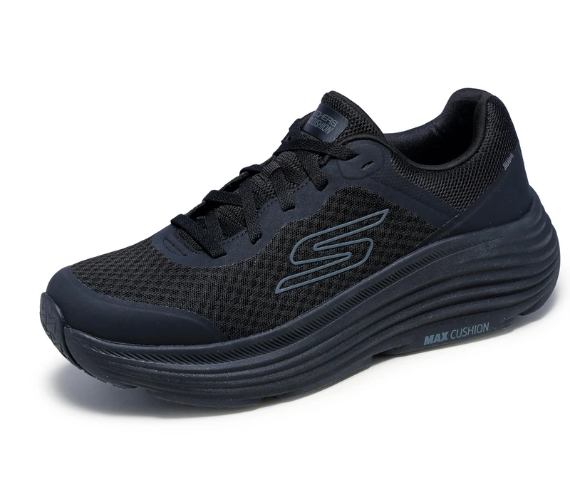 Skechers Men's Max Cushioning Endeavour Sneaker, Black Synthetic/Textile, 7.5 UK