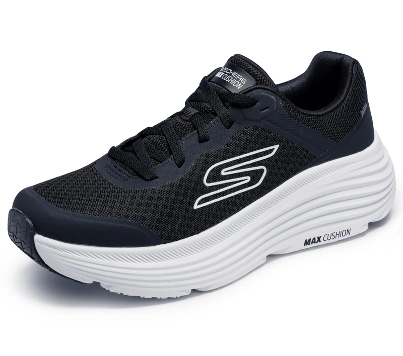 Skechers Men's Max Cushioning Endeavour Sneaker, Black/White, 10