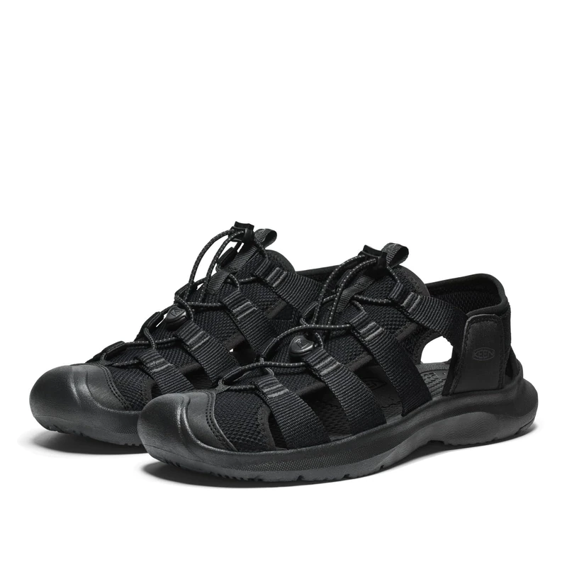 KEEN Men's Seanik H2 Durable Lightweight Comfortable Hybrid Water Sandals, Black/Magnet, 7.5
