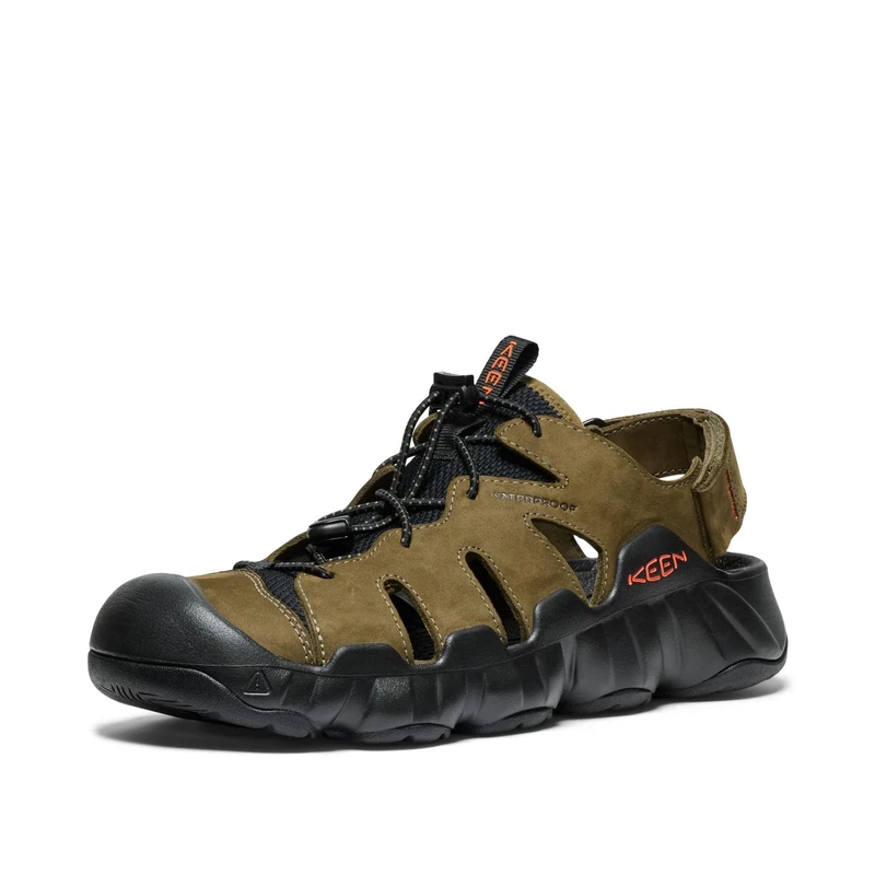 KEEN Men's Hyperport H2 Breathable Easy on Comfortable Hiking and Water Sandals, Dark Olive/Black/Leather, 6.5 UK - Image 1