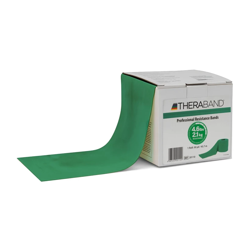 THERABAND Resistance Band Latex Roll – Stretch Bands for Exercise & Professional Physio, Exercise Band for Rehab, Pilates, Training & Mobility Recovery – 50 Yard Roll, (Heavy, Level 3) – Green