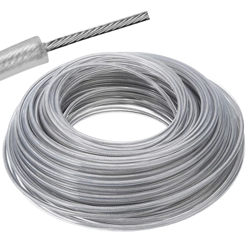 URHELP Trimmer Line 40m x 3mm Heavy Duty Strimmer Wire Nylon Steel-Wire Core Brush Cutter Line for Over Grown Grass Weeds