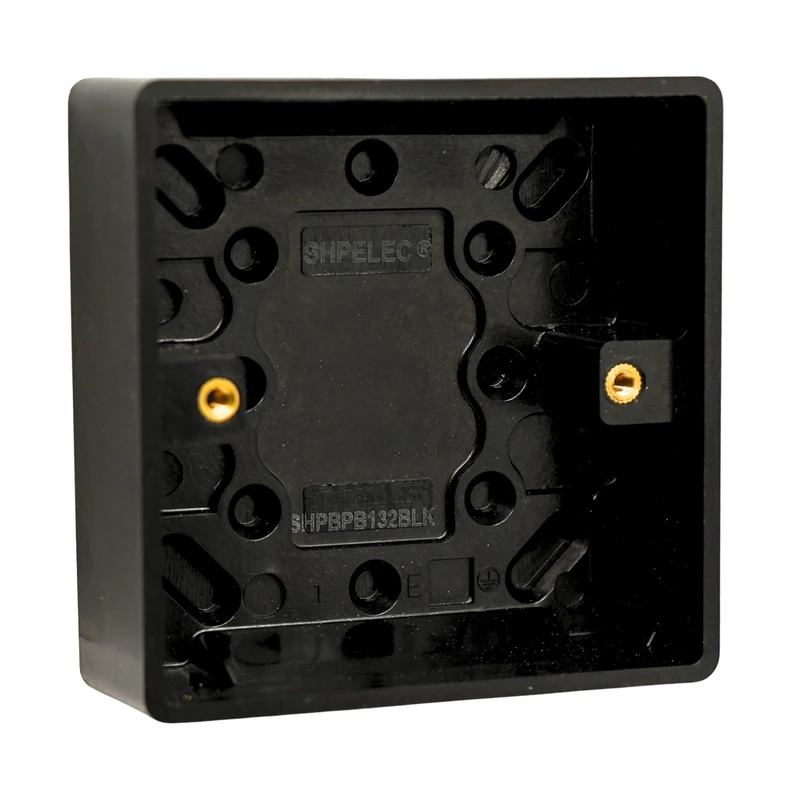 SHPELEC® Matt Black 1 Gang 25mm Surface Mount Pattress Box