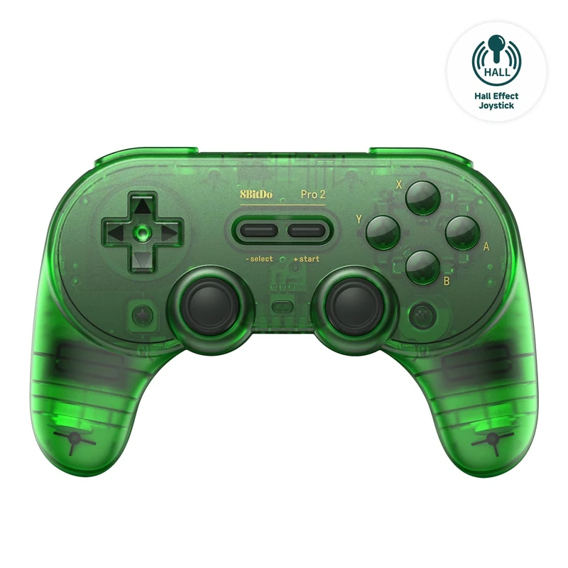 8Bitdo Pro 2 Bluetooth Controller with Hall Effect Joysticks, 2 Pro Back Paddle Buttons, Wireless Gaming Controller for Switch/Switch 2, PC, Android, and Steam Deck & Apple (Jade Green Edition)