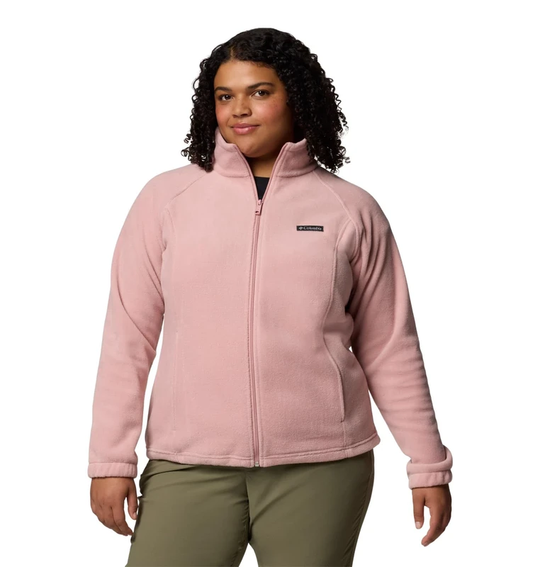 Columbia Women's Benton Springs Full Zip, Full Zip Fleece Jacket, Eraser Pink, M