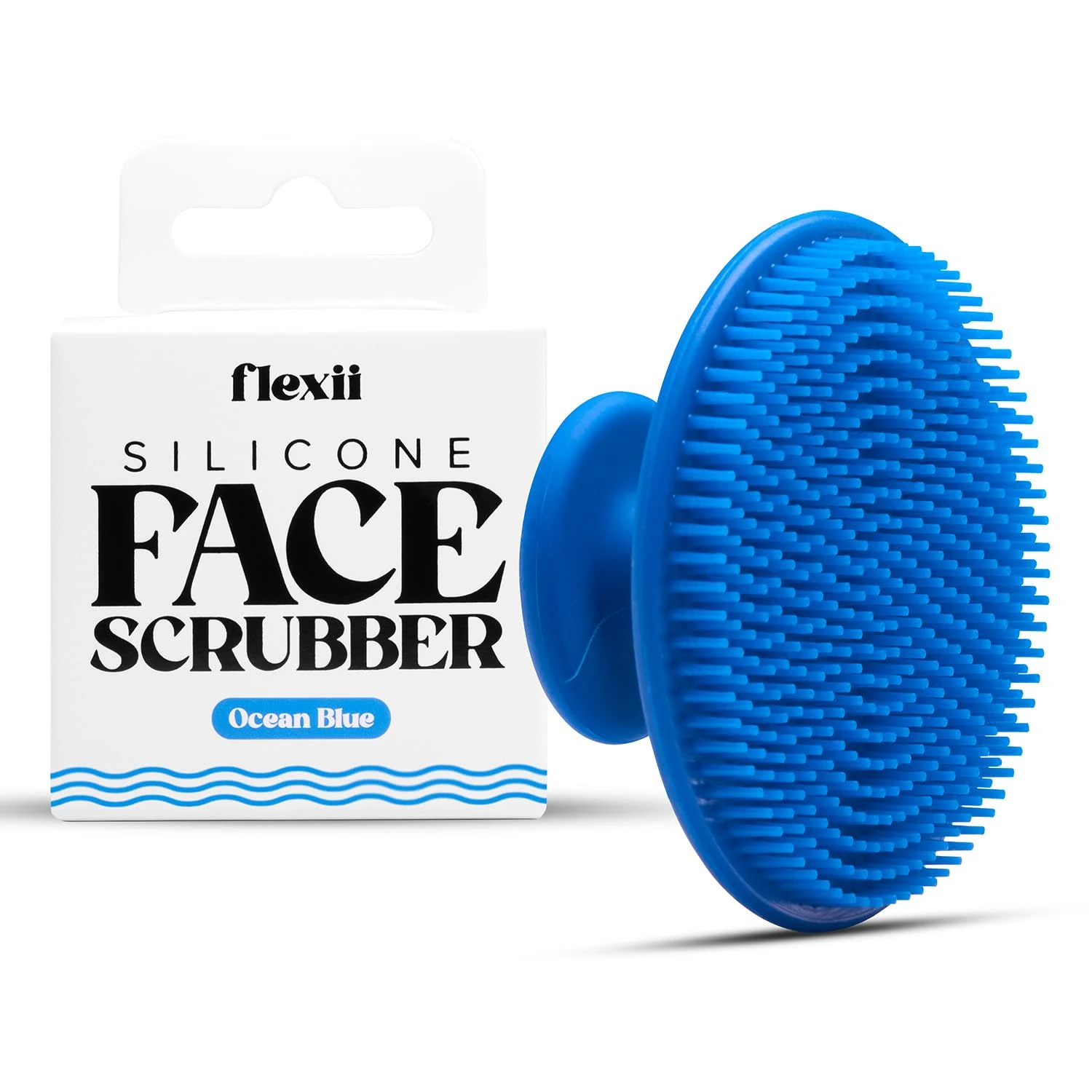 flexii® Silicone Face Scrubber - Gentle Face Scrubber for Sensitive Skin, Face Wash Brush, Facial Cleansing Tool, Baby Hair Brush, Soft Facial Exfoliator for Men and Women - Blue