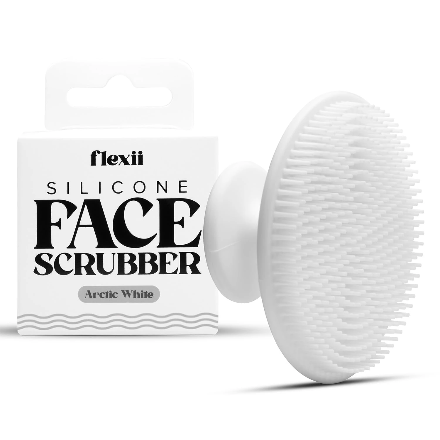 flexii® Silicone Face Scrubber - Gentle Face Scrubber for Sensitive Skin, Face Wash Brush, Facial Cleansing Tool, Baby Hair Brush, Soft Facial Exfoliator for Men and Women - White
