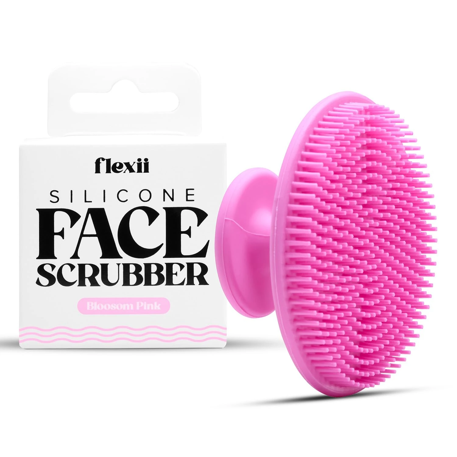 flexii® Silicone Face Scrubber - Gentle Face Scrubber for Sensitive Skin, Face Wash Brush, Facial Cleansing Tool, Baby Hair Brush, Soft Facial Exfoliator for Men and Women - Pink