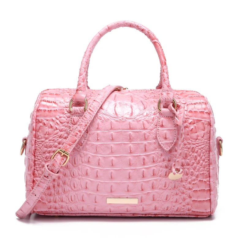 Makcr Joacbv Top-Handle Crocodile Purses For Women Crossbody Leather Bags Trendy Large Capacity Tote with Shoulder Strap, 1-pink