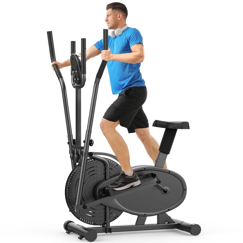 Neezee Elliptical Cross Trainer Adjustable Resistance Pulse Sensor for Home