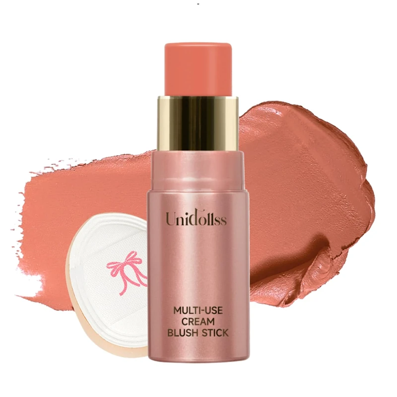 Multipurpose Makeup Stick, 3-in-1 Heavy Duty 3-in-1 Lipstick for Cheese, Eyes and Lips, Moisturising Formula, Everyday Easy Application with Thumb Puff (03 PALPITATING)