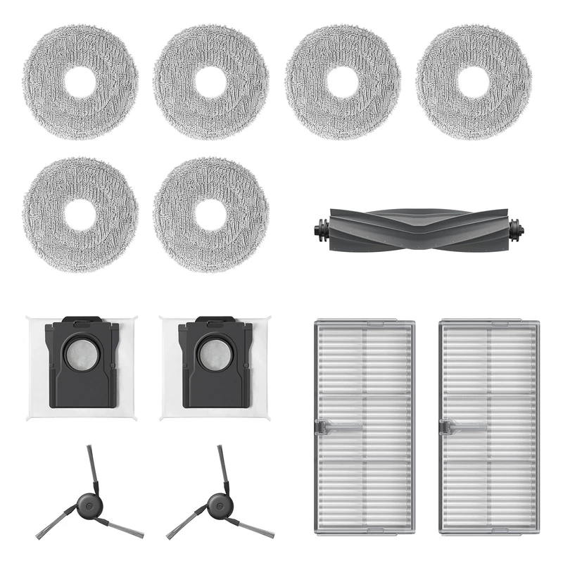 Dreame Accessory Set for X40 Ultra and X40 Ultra Complete Robot Includes 6x Mop Cloths (3 Pairs), 2x Filters, 2x Dust Bags, 2x Side Brushes, 1x Main Brush