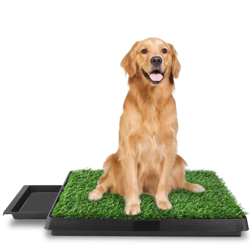 Sailnovo Dog Toilet Dog Toilet Puppy Toilet with Artificial Grass Upgraded Version of Grass for Dogs 63 x 50 cm, Edge Version