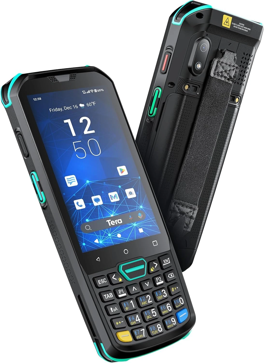 Tera PDA Android 11 Barcode Scanner with 26 Keys HS7 Scan Engine 4+64GB 5100 mAh Battery IP67 QC 3.0 Fast Charge 4” Touch Screen Mobile Terminal for Warehouse Inventory Model P400