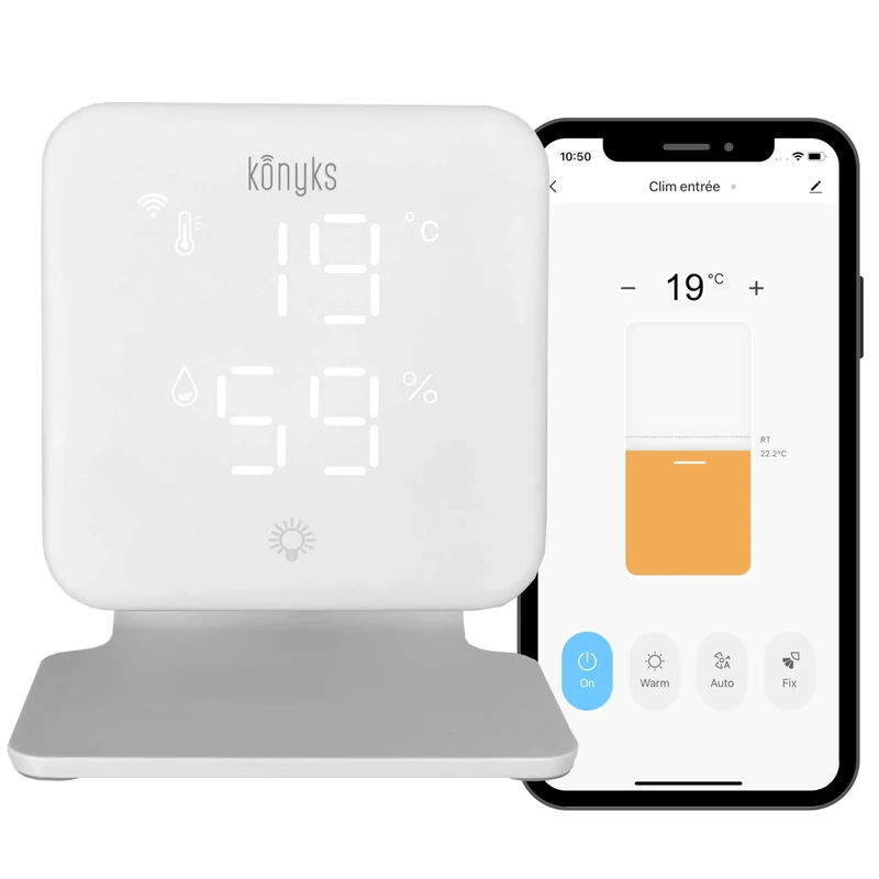 Konyks WiFi Thermostat for Air Conditioners, White