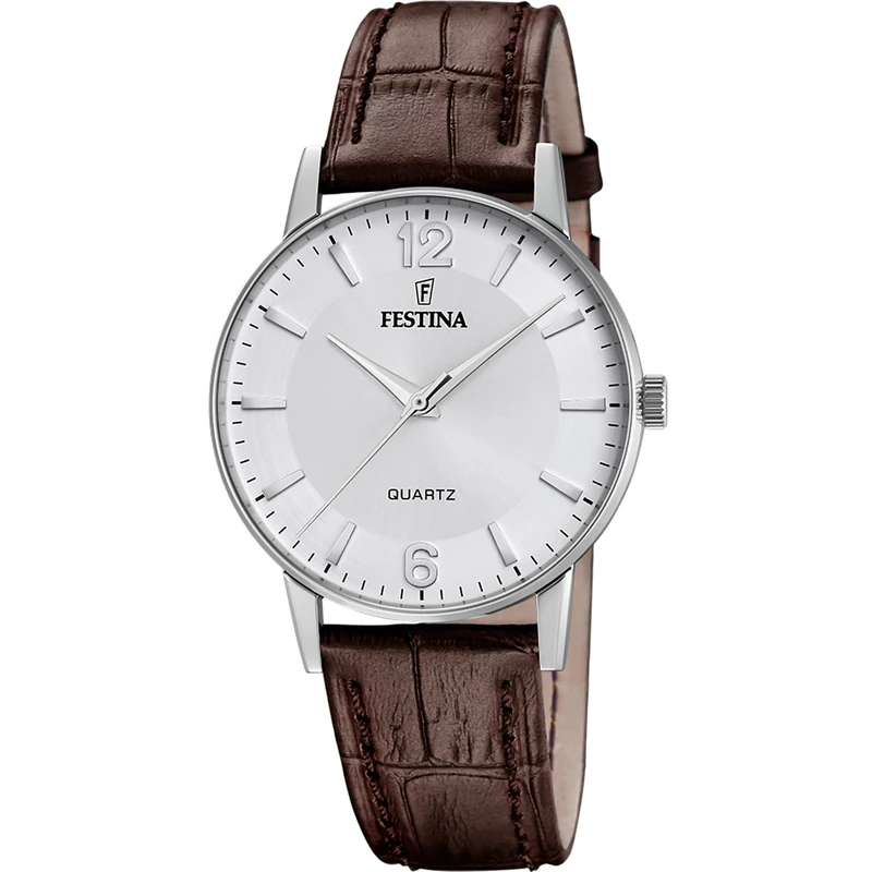 Festina Mens Stainless Steel Watch with Leather Strap F20690/2