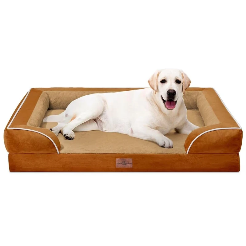 Comfort Expression Jumbo Dog Bed for Extra Large Dogs, Waterproof Orthopedic Dog Bed, Large Breed Dogs Beds, PV Washable Sofa Beds with Removable Cover & Non-Slip Bottom