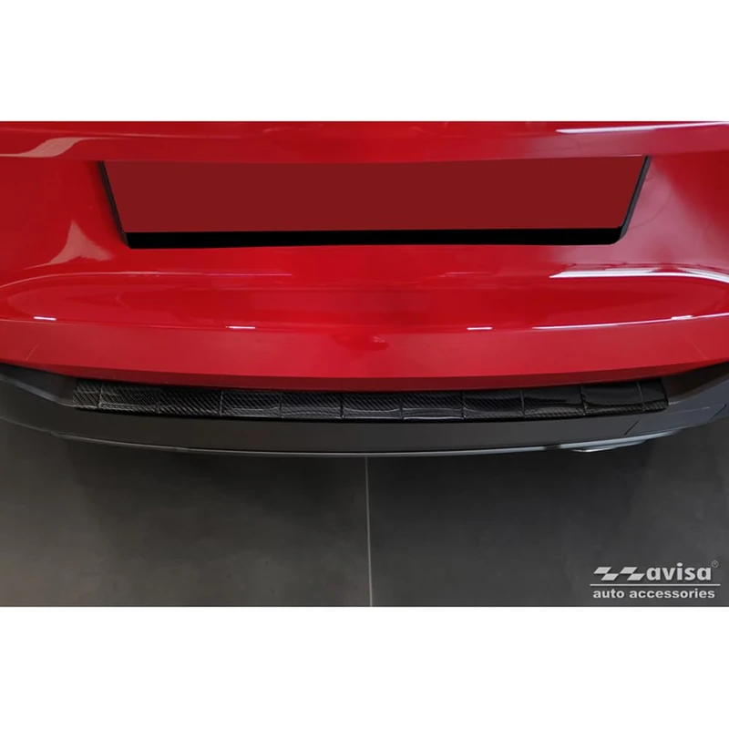 Avisa Real 3D Carbon Rear bumper protector compatible with Jeep Avenger + e-Hybrid & EV 2023- 'Ribs'