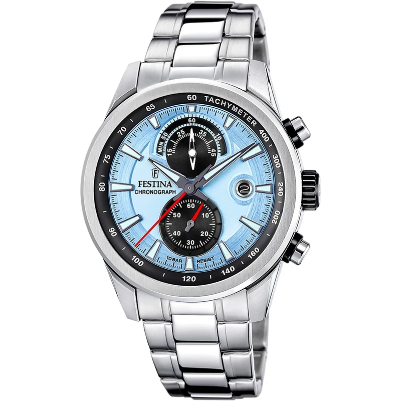 Festina Mens Stainless Steel Chronograph Watch with Steel Bracelet F20694/3
