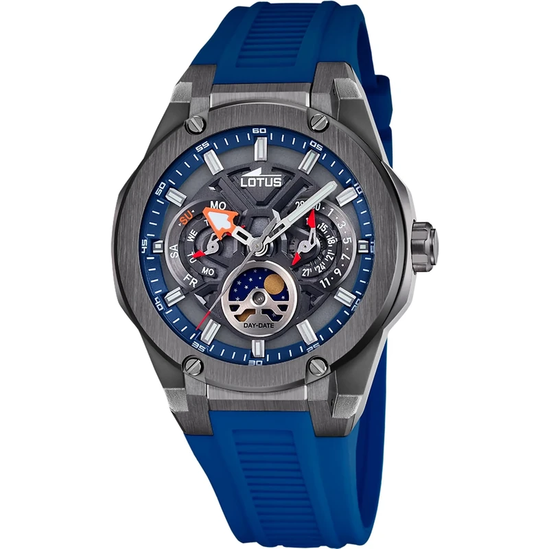 Lotus Mens Chronograph Steel Watch with Rubber Strap 18946/4