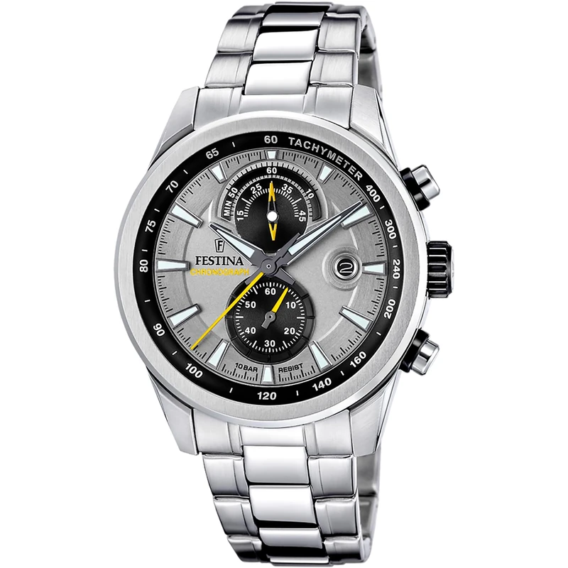 Festina Mens Stainless Steel Chronograph Watch with Steel Bracelet F20694/4