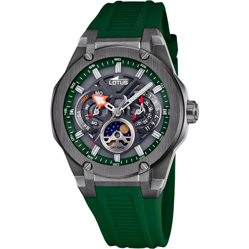 Lotus Mens Chronograph Steel Watch with Rubber Strap 18946/5