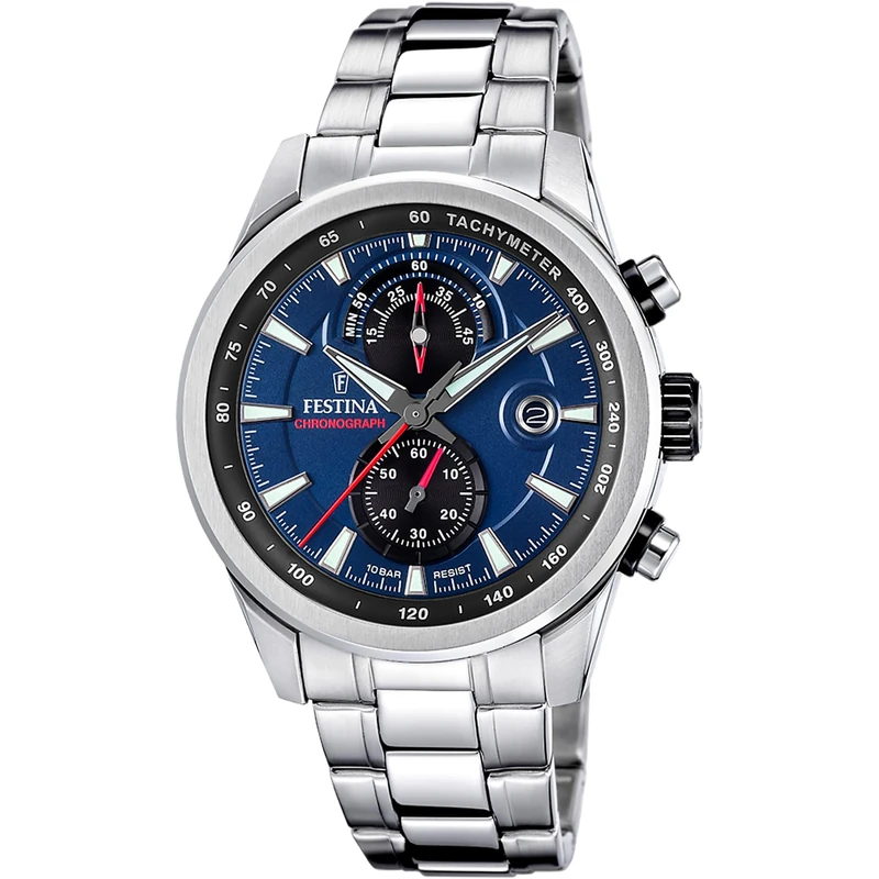 Festina Mens Stainless Steel Chronograph Watch with Steel Bracelet F20694/5