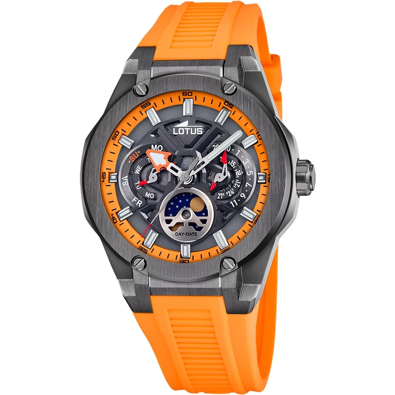 Lotus Mens Chronograph Steel Watch with Rubber Strap 18946/3