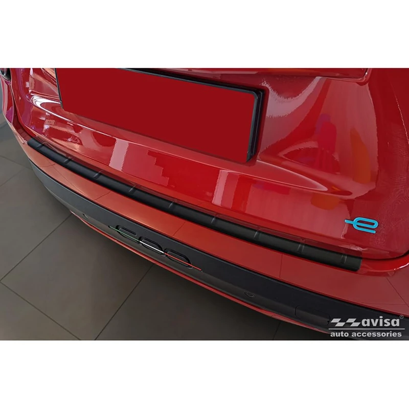 Avisa Matt Black Stainless Steel Rear bumper protector compatible with Fiat 600 Mild Hybrid / 600e 2023- 'Ribs'