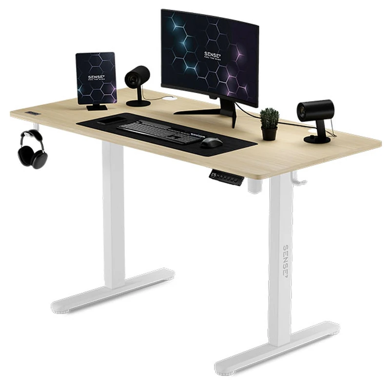 SENSE7 Nojo Computer Workstations, MDF Panel, White, Standard - Image 1