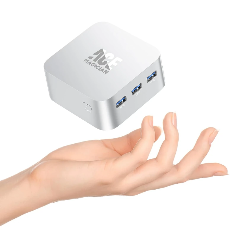 ACEMAGICIAN T8Plus Mini PC, 12th Gen Intel Alder Lake N100 Mini PC (up to 3.40 GHz), 16GB LPDDR5 512GB M.2 SSD Mini Computer with W11 Pro l Dual RJ45 | 4K HDMI*3 | WiFi 5 for home/office/school