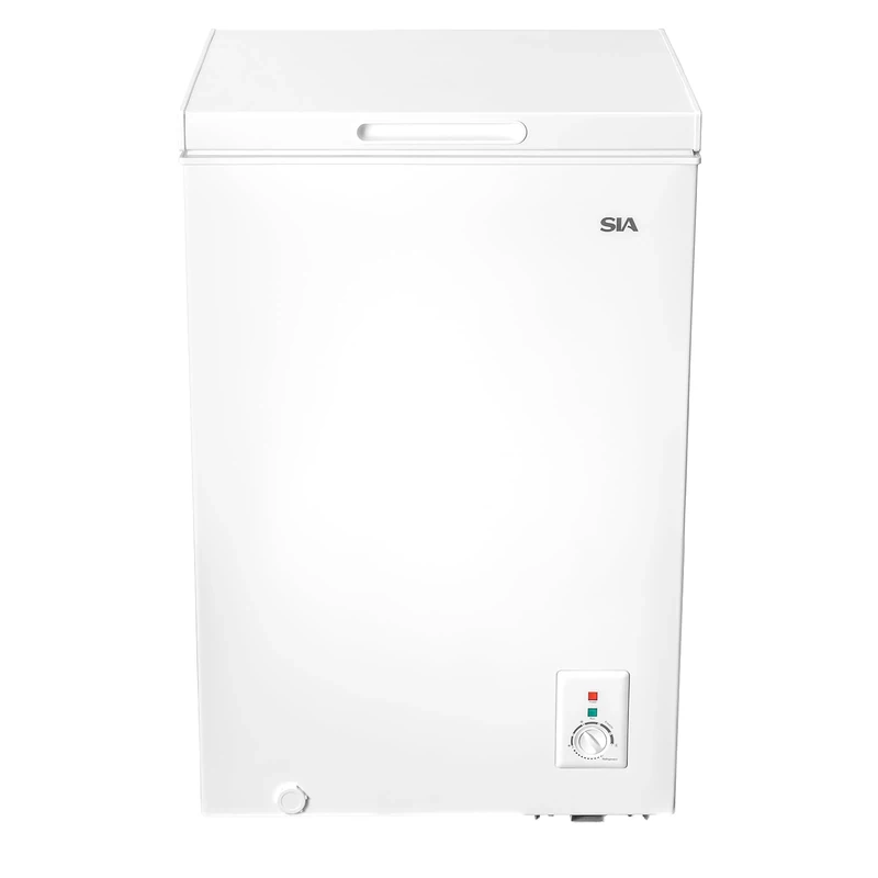 SIA SCF100WE Freestanding 99L White Chest Freezer With Wire Basket, 55cm Wide, For Outbuildings, Garages and Sheds, Temperature Control, E Rated, 2 Years Parts And Labour Guarantee