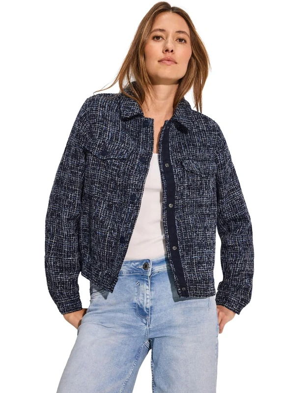 Cecil Women's B212237 bouclé Jacket, Universal Blue, XXL