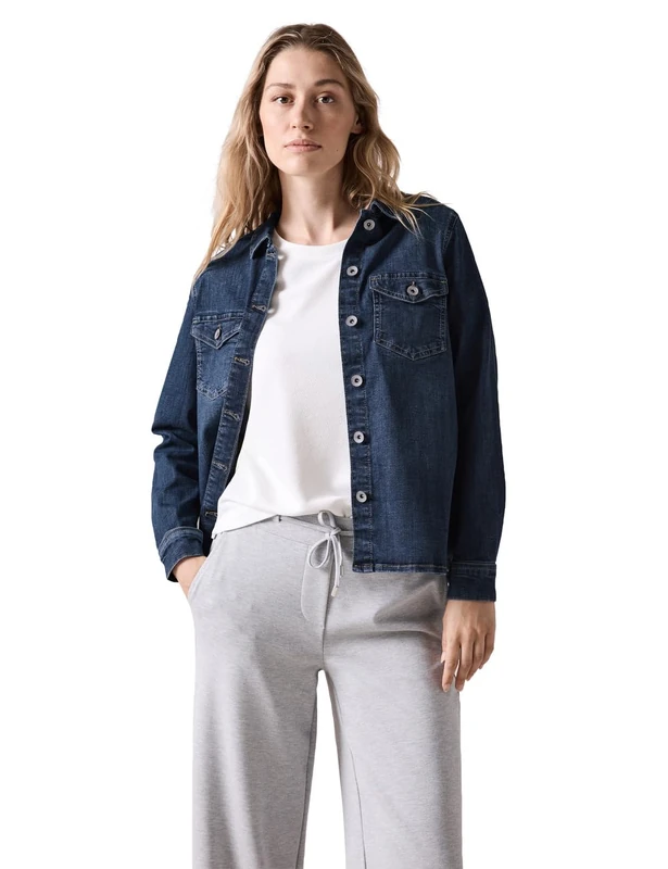 Cecil Women's B344985 Denim Jacket, Mid Blue Used Wash, M