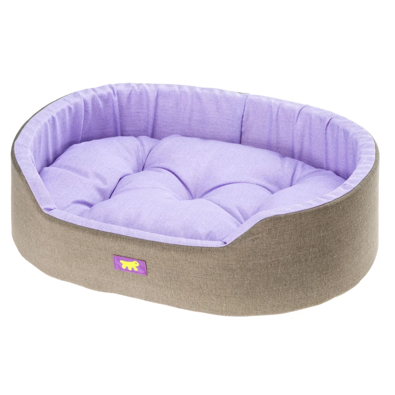 Ferplast Dog Bed Dandy - Removable, Washable Cushion, Cotton Cover with Soft Padding, Bed for Medium Size Dogs, 80 x 55 xh 18 cm, Lilac